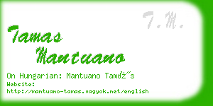 tamas mantuano business card